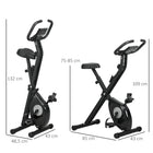 Soozier - Vélo d’exercice pliable avec résistance magnétique réglable à 8 niveaux-Mécanisme d’entraînement magnétique fluide et silencieux avec un volant d’inertie équilibré de 4 lb (1,6 kg) pour plus de stabilité