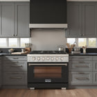 Kucht - 36 po Série KFX-X Cuisinière Pro Style au gaz propane - Acier inoxydable/Noir-Convertible au propane liquide