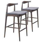 Zuo - Tuzka Tabouret de bar - Gris/Espresso - Ensemble de 2-Design ergonomique