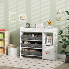 Qaba - Organisateur de rangement pour jouets avec 9 bacs amovibles - blanc-Espace ouvert sur le dessus pour les objets faciles d'accès ou à exposer  
