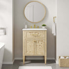 Modway - Elysian 24" Vanette de salle de bain - Burl blanc-Trous centraux de 8"