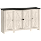 HOMCOM - Buffet style ferme 47,2 po L - grain de bois blanc-Trois armoires offrent un espace de rangement généreux pour les fournitures quotidiennes 