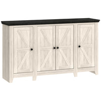 HOMCOM - Buffet style ferme 47,2 po L - grain de bois blanc-Trois armoires offrent un espace de rangement généreux pour les fournitures quotidiennes 