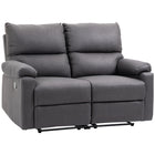 HOMCOM - Canapé inclinable 2 places avec repose-pieds - gris foncé-Le fauteuil inclinable contemporain s'harmonise avec tous les styles de salons 