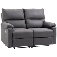 HOMCOM - Canapé inclinable 2 places avec repose-pieds - gris foncé-Le fauteuil inclinable contemporain s'harmonise avec tous les styles de salons 