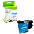 fuzion - Cartouche d'encre compatible Brother LC504XLC - Haut Rendement - Cyan-Cyan