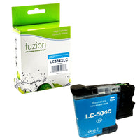 fuzion - Cartouche d'encre compatible Brother LC504XLC - Haut Rendement - Cyan-Cyan