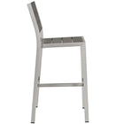 Modway - Shore Terrasse extérieure Aluminium Tabouret sans bras - Gris argenté - Ensemble de 2-Cadre en aluminium anodisé