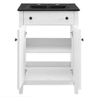 Modway - Nantucket 24" Vanette de salle de bain - Blanc Noir-Assemblée requise