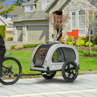 Aosom - Remorque pliable pour vélo pour chien de taille moyenne, gris clair-Tissu résistant à l’eau et aux intempéries pour une utilisation extérieure au soleil, au vent et à la pluie 