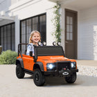 Qaba - Jeep pour enfants Land Rover sous licence 12V à chevaucher - orange-La voiture jouet fonctionne jusqu'à 1 heure avec une batterie de 12V 7Ah 