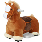 Qaba - Ride-On toy, cheval électrique à batterie 6v - marron-Présente un design classique de poney avec un siège bas pour un accès facile 