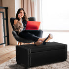 HOMCOM - Banc ottoman de rangement moderne rembourré à dessus relevable - gris foncé-Assemblage requis 