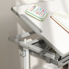 Qaba - Ensemble bureau et chaise pour enfants à hauteur réglable avec plateau inclinable - gris-Fabriqué en MDF massif et en acier pour la durabilité et la stabilité  
