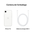 Apple - iPhone 17e - 256 Go - Blanc - Déverrouillé-iOS et Apple Intelligence. Personnel, privé, puissant. Écrivez, exprimez-vous et faites-en plus sans effort avec des fonctionnalités avancées comme le filtrage d’appels, l’outil de nettoyage, la traduction en direct et l’intelligence visuelle