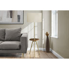 Monarch Specialties - Luminaire - 63 po H Lampadaire - Métal D'Or - Abat-Jour Ivoire / Crème - Contemporain-Le support réglable permet de personnaliser la hauteur afin d'éclairer une pièce, avec une tablette ronde intégrée en stratifié noir pour poser votre boisson ou votre appareil électronique