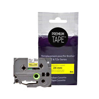 Premium Tape - Compatible avec Brother TZ651, TZ-651, TZE-651, TZE651 - Noir / Jaune - 24 mm-Couleur: Noir / Jaune