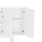 Manhattan Comfort - Buffet moderne Ella 180 cm - Blanc-Conception de façade de porte à demi-cercle surélevé