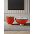 Manhattan Comfort - Ensemble de 2 tables : table basse Anderson moderne 71,5 cm et table d’appoint 46,8 cm - Orange-Magnifique plateau de table en céramique effet marbre