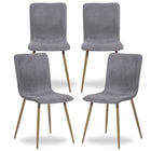 FurnitureR - Chaise de salle manger grise, ensemble de 4, SCARGILL GREY-Tissu gris