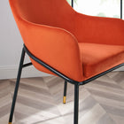 Modway - Jovi Performance Velvet Fauteuil à manger - Orange Noir-Épingles de pied non marquées