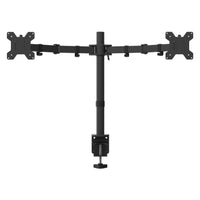 Kanto - Support de bureau pour moniteur double - Clips de gestion des câbles - Noir-Convient à la plupart des écrans d'ordinateur de 17 à 27 po