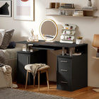 HOMCOM - Bureau d'ordinateur avec plateau à clavier et tiroirs de rangement - 47,2 po L x 21,7 po l x 29,5 po H - noir-L’effet bois apporte une touche naturelle à votre intérieur 