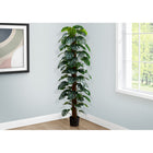 Monarch Specialties - Plante Artificielle - 83 po Heur - Arbre Monstera - Feuilles Vertes - Pot Noir-Les 78 feuilles vertes luxuriantes, de haut en bas, apportent une touche de nature à tout intérieur