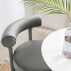 Modway - Toulouse Performance Velvet Chaise à manger - Gris-Rembourrage en mousse dense