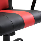 HOMCOM - Chaise de jeu de bureau à haut dossier style voiture de course pivotante avec soutien lombaire - rouge-Confort ultime avec soutien lombaire, appuie‑tête et accoudoirs épais et rembourrés