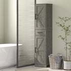 HOMCOM - Armoire de rangement de salle de bain étroite 67 po, gris foncé vieilli-Deux étagères réglables répondent à différents besoins de rangement 
