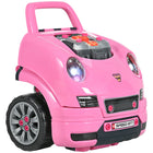 Qaba - Jouet de jeu pour enfants : moteur de camion mécanique - Rose-61 pièces, dont 28 boulons, quatre écrous, un porte-clés de jeu et un jeu d'autocollants 