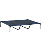 PawHut - Lit pour animal surélevé 48 po x 36 po x 9 po avec sac de transport bleu foncé-Lit pour chien pour une utilisation intérieure et extérieure 