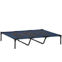 PawHut - Lit pour animal surélevé 48 po x 36 po x 9 po avec sac de transport bleu foncé-Lit pour chien pour une utilisation intérieure et extérieure 