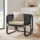 Modway - Ellis Rotin naturel Fauteuil d’accent - Noir-Conception à cadre courbé