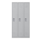 Ceha - Série RH, batterie de 3, casier 1 niveau avec aérations à persiennes, poignée encastrée - gris clair-Conçu pour résister à une utilisation intensive quotidienne