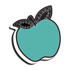 Ashley Productions - Effaceur magnétique pour tableau blanc, Pomme turquoise avec feuilles à craie, lot de 6-Aimant intégré pour une utilisation facile sur les tableaux blancs magnétiques