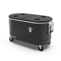 Permasteel - Glacière roulante 80 pintes - noire-Sa grande capacité de 80 pintes offre un espace généreux pouvant contenir entre 95 et 106 canettes de 12 oz (selon la manière dont vous disposez la glace).