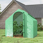 Outsunny - Serre de jardin à entrée piétonne 6 pi x 3,3 pi x 5,5 pi avec porte et fenêtre, bâche PE verte-Recouvert d'une membrane plastique transparente pour laisser passer suffisamment de lumière du soleil et permettre une observation pratique  

