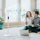HOMCOM - Ventilateur sur pied 51 po H avec tête inclinée et minuterie pour chambre - blanc-Hauteur réglable et inclinaison de 8° vers le haut et 15° vers le bas du ventilateur sur pied pour répondre à vos besoins de refroidissement spécifiques 
