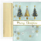 JAM Paper - Ensemble de cartes de Noël et enveloppes assorties, 7 6/7 x 5 5/8 po, trio d'arbres de Noël, paquet de 18-Conception de trio d’arbres de Noël