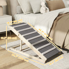 PawHut - Rampe pour chien pliable 14 po-20 po H pour canapé, avec tapis antidérapant-Fabriqué en bois de pin massif, supportant en toute sécurité des chiens jusqu’à 110 lb (50 kg) 