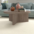 Hudson&Canal - Table basse ron Holm 91 cm de largeur - Chêne gris vieilli-Dimensions du produit : 36" L x 36" l x 15" H