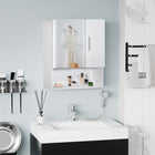 Kleankin - armoire de salle de bain avec miroir à montage mural - blanc-Étagères de rangement spacieuses répondant à différents besoins 