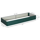 Outsunny - jardin surélevé galvanisé 8 pi x 3 pi x 1 pi - vert-La grande jardinière peut également être convertie en une taille plus petite si nécessaire 