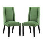 Modway - Baron Tissu Chaise à manger Ensemble de 2 - Vert-Fauteuil d’appoint moderne élégant