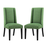 Modway - Baron Tissu Chaise à manger Ensemble de 2 - Vert-Fauteuil d’appoint moderne élégant