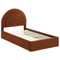 Modway - Solana Arqué Performance Velvet Lit à plateforme jumelle, Rouille-Sellerie en velours Performance résistante aux taches