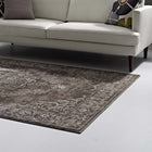 Modway - Gamela Médaillon floral rustique vintage orné Tapis de 5 pi l x 8 pi L - Brun clair et foncé antique-Dessous en caoutchouc de prise