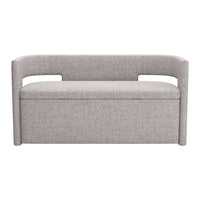 Zuo - Papua Banc de rangement - Gris-Confortable et durable pour un usage quotidien polyvalent